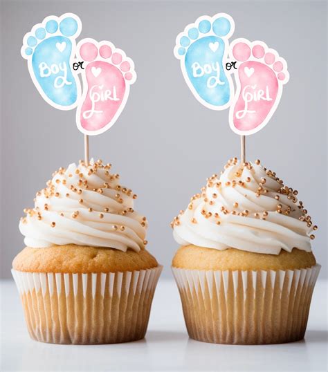 Baby feet cupcake topper on a cupcake