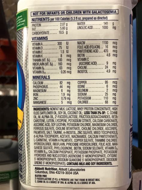 Baby Formula Ingredients