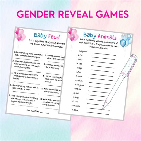 Baby Gender Reveal Games