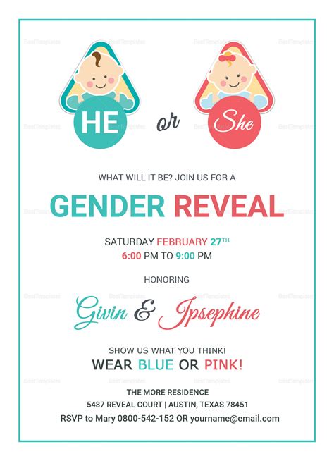 Baby Gender Reveal Invitation