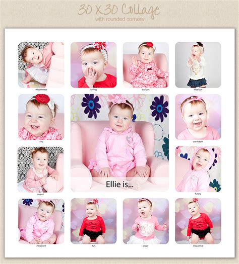 Baby photo collage template