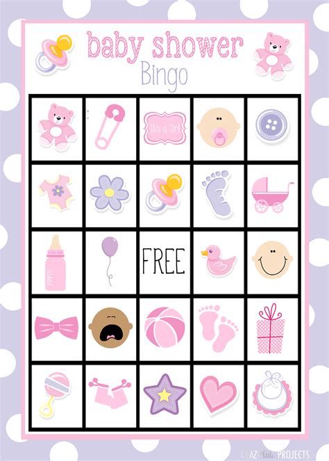 Baby Shower Bingo Card