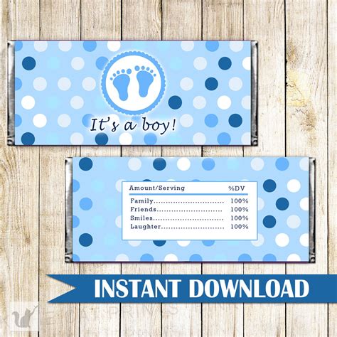 Baby Shower Candy Bar Wrappers Template