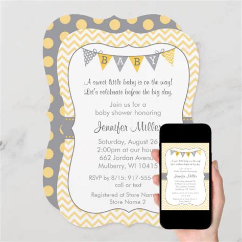 Baby shower die-cut invitations