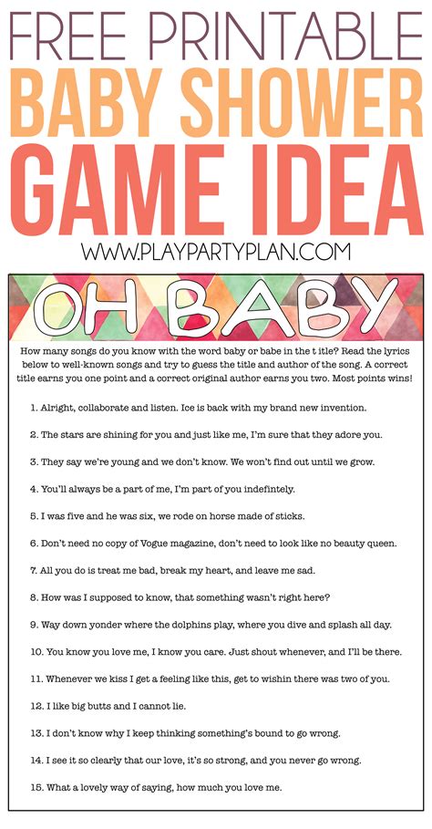 Baby Shower Games Printable