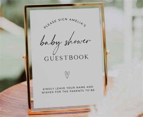 Baby shower guest book sign