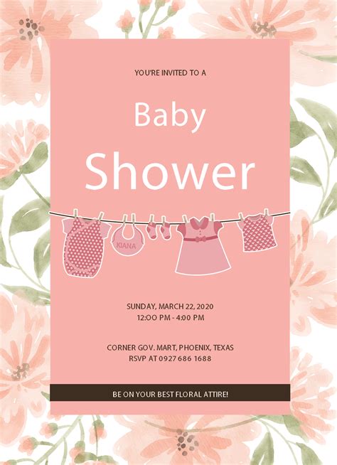 Baby Shower Invitation Template Inspiration