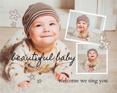 Baby shower photo collage template