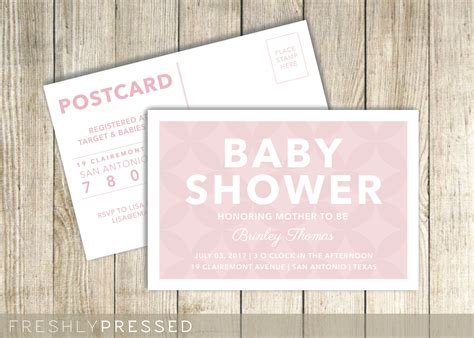 Baby Shower Postcard Invite Template