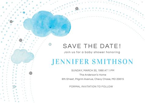 Baby Shower Save the Date Template