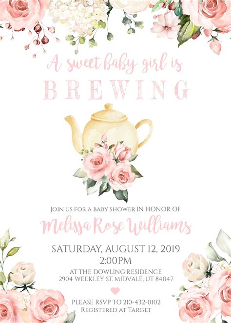 Baby Shower Tea Party Invitation