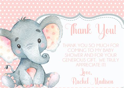 Baby shower thank you card examples