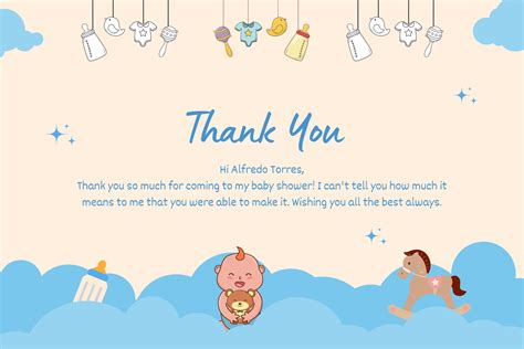 Baby Shower Thank You Card Template 7