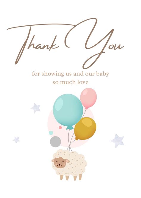 Baby shower thank you card templates