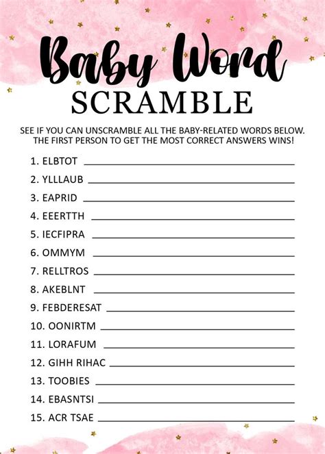 Baby Word Scramble