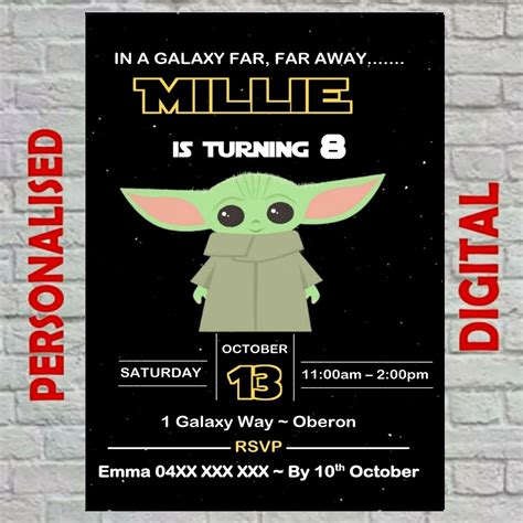 Baby Yoda Invitation Template 1