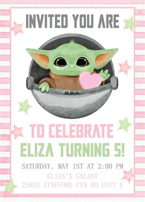 Baby Yoda Invitation Template 2