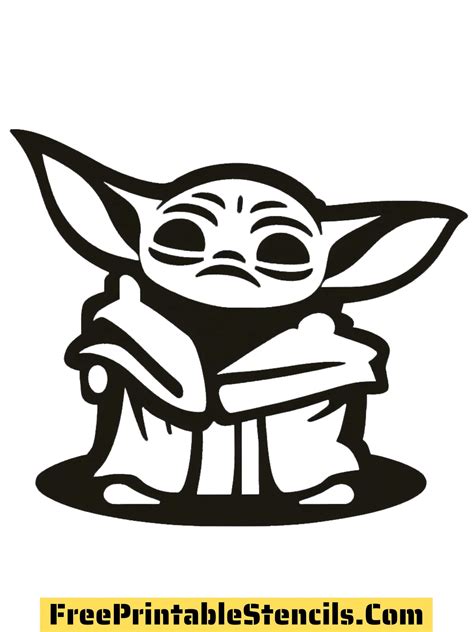 Baby Yoda Stencil Printable Templates For Kids