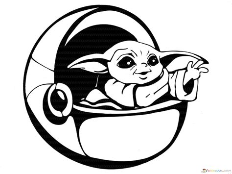 Baby Yoda Stencil Printable Templates Coloring Pages