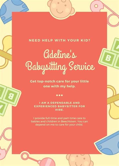 Babysitter Flyer Design 2