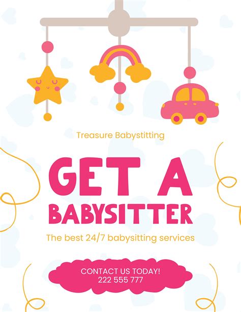 Babysitter Flyer Design Template 6