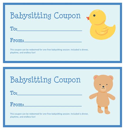 Babysitting Coupon Templates Word