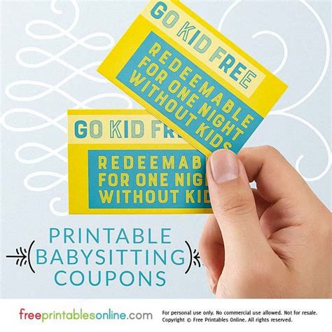 A funny babysitting coupon that reads 'One free evening of date night babysitting'