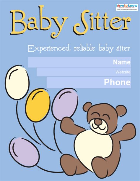 Babysitting Flyer Template PDF