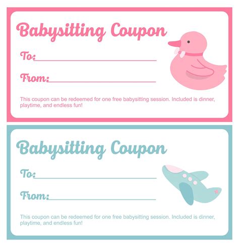 Babysitting Voucher Printable 6