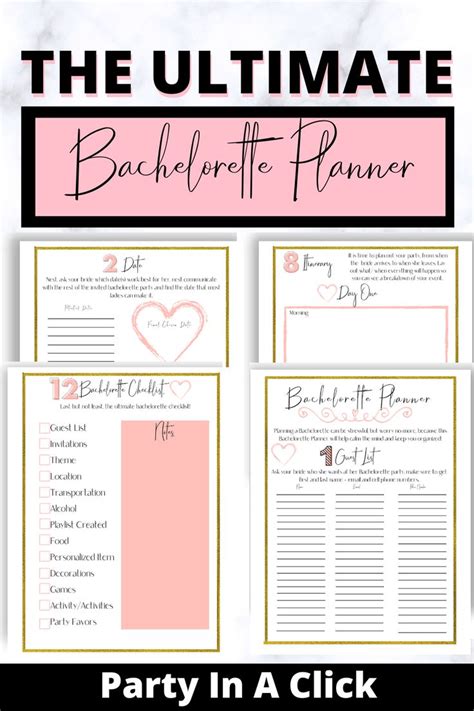 Bachelorette Party Agenda Template