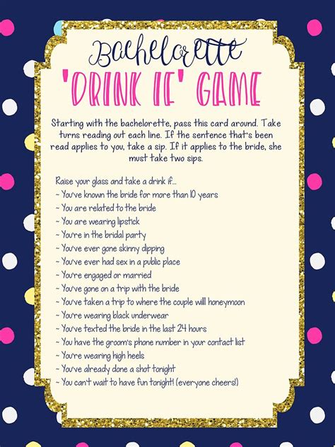 Bachelorette Party Game Template