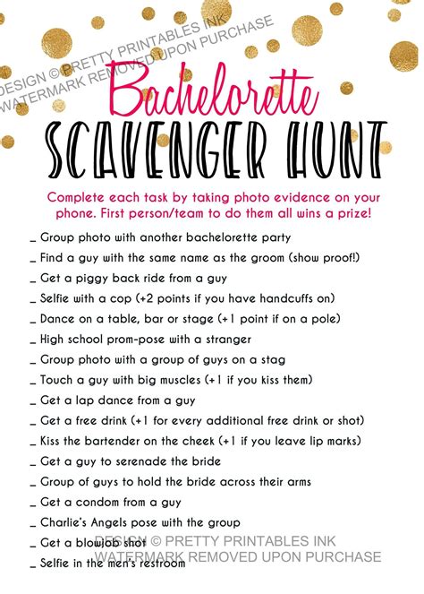 Bachelorette Party Game Template