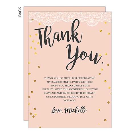 Bachelorette Party Thank You Card Template