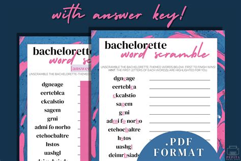 Bachelorette Party Word Scramble