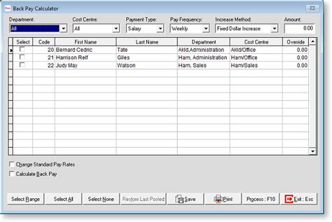 Back Pay Calculation