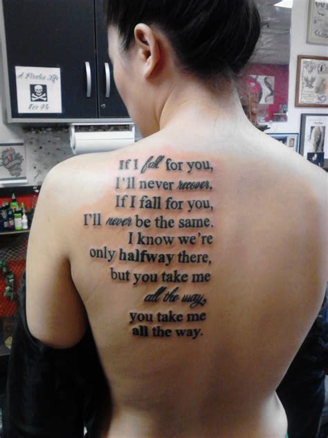 Back Tattoo Designs for Lyrics