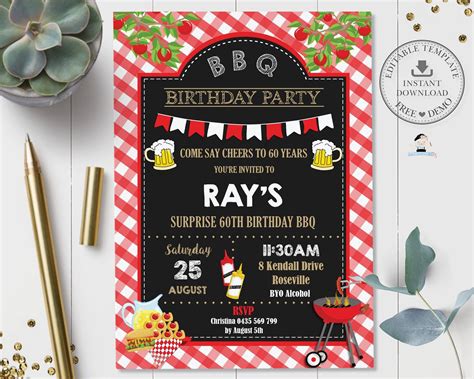 Backyard BBQ Invitation Template 3