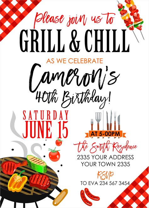 Backyard BBQ Party Invitations