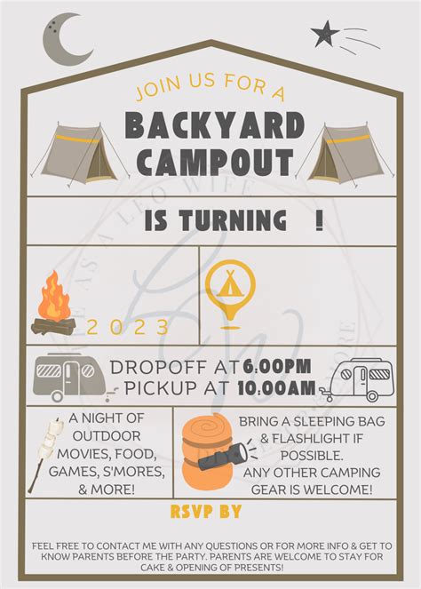 Backyard Campout Invitation Template