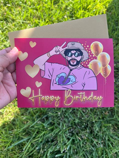 Bad Bunny Birthday Card Design