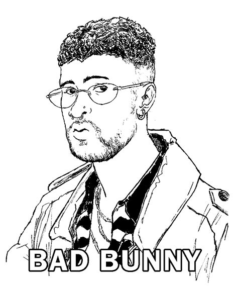 Bad Bunny Coloring Page Printable