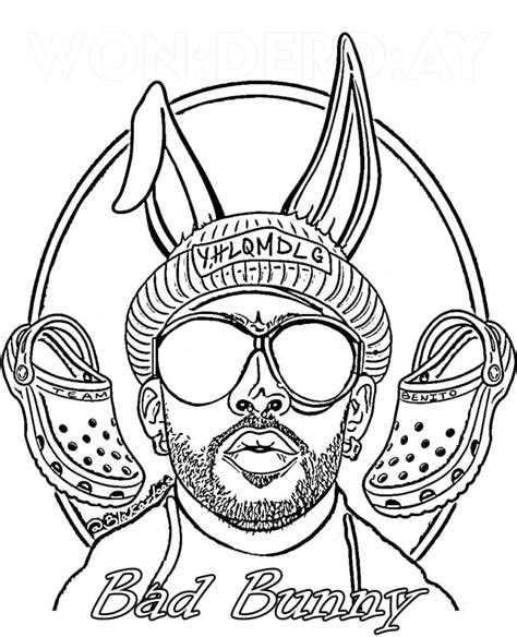 Bad Bunny Coloring Pages for Kids