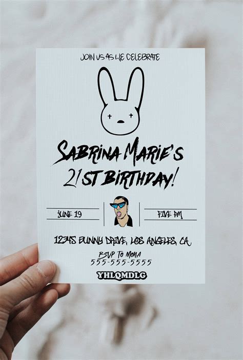 Bad Bunny Music-Inspired Invitation Template