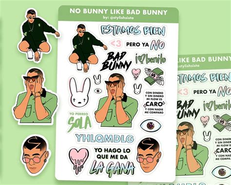 Bad Bunny Sticker Sheet Printable