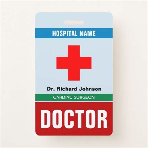 Badge with logo doctor name tag template