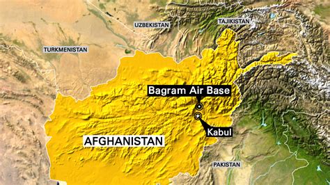 Map of Bagram Air Base location in Afghanistan