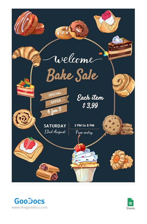 Different styles of bake sale posters