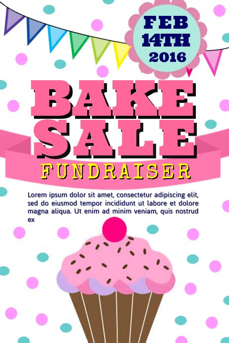 Bake Sale Poster Template Design for Charity Event