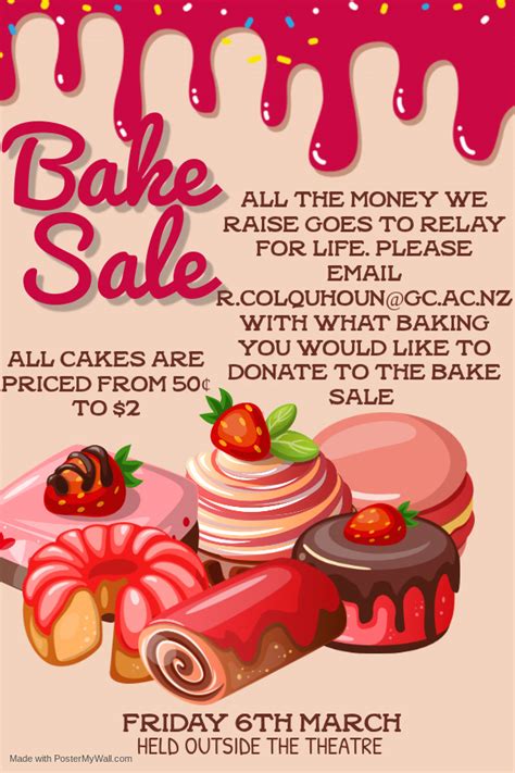 Bake Sale Poster Template Design for School Event