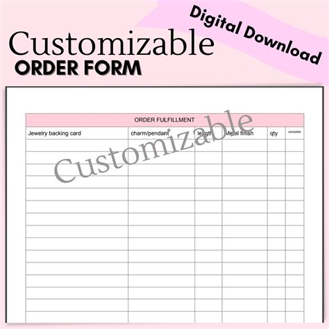 Bakery Order Fulfillment Excel Template